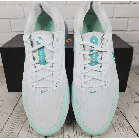 Nike Air Zoom Infinity Tour NEXT% Golf Shoes DC5221-143 White Mint Foam Sz 8.5 - Picture 6 of 12